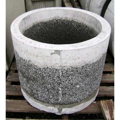 Stacked round concrete well liner rings